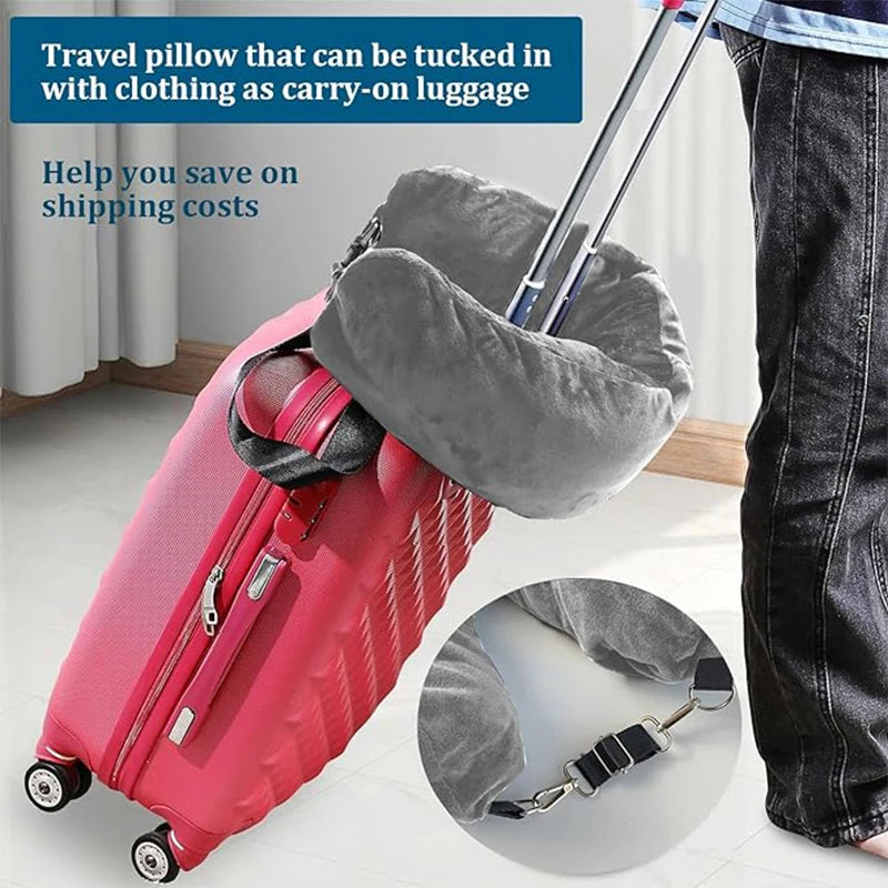 Travel Neck Pillow Stuffable With Clothes Stuffable Neck Pillows Airplanes Multifunctional No Filler Portable Travel Equipped