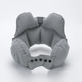 Inflatable travel neck pillow, providing head and neck support for long flights and office naps. Compact and lightweight.