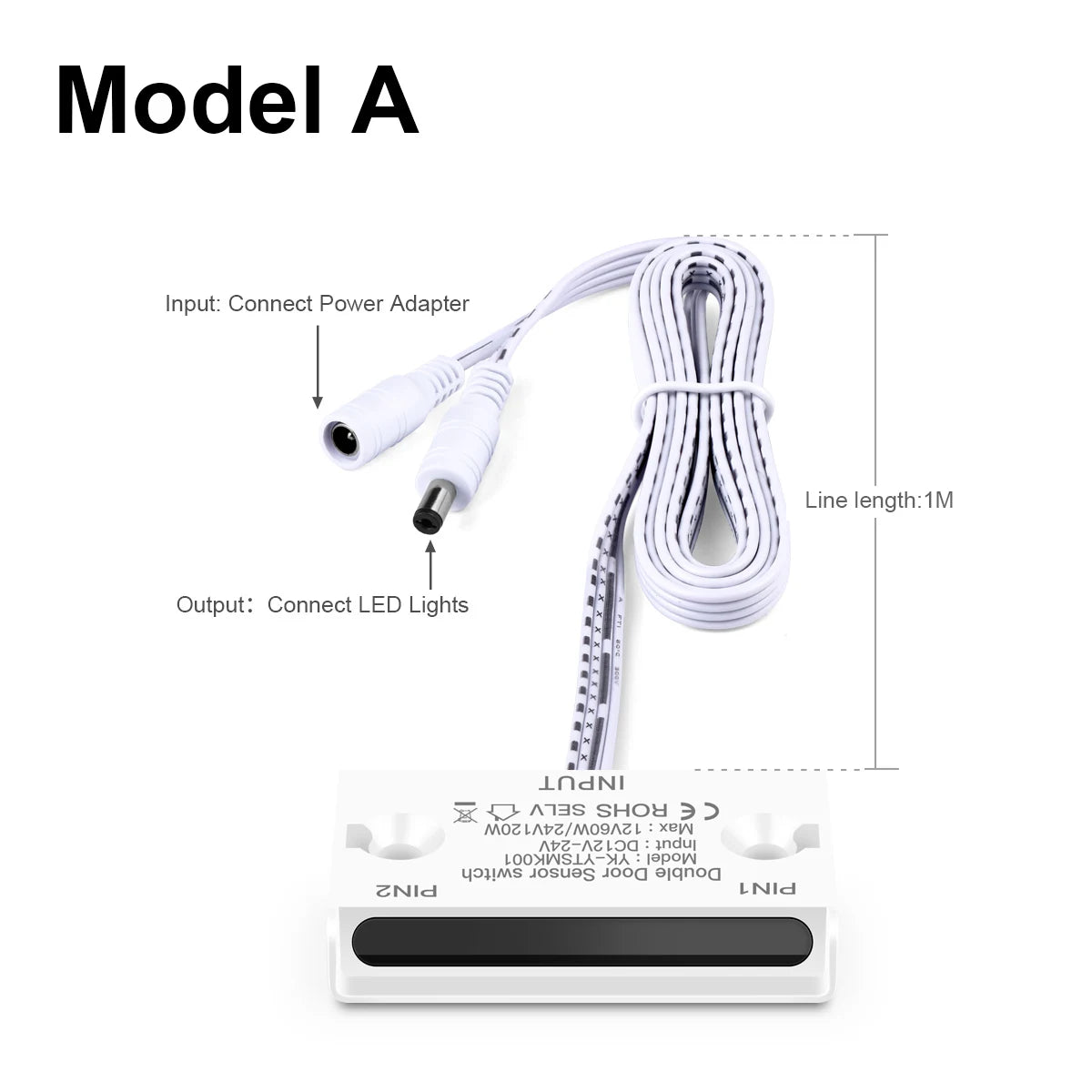 Smart Door Open/Close Sensor Switch Sensitive DC12V-24V Double Side Induction For Home Appliances LED Lights Cabinet Showcase