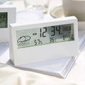LCD Digital Alarm Clock Smart Night Light Alarm Clock Time Date Temp Humidity Display Bedside Battery Operated Desktop Clock