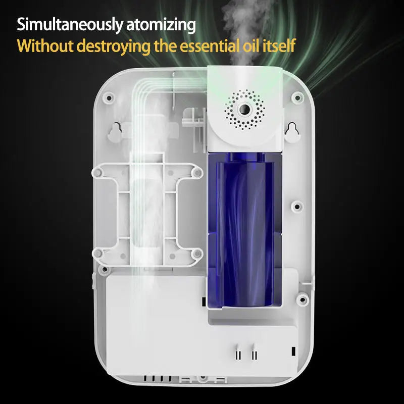 Smart 12V Waterless Aroma Diffuser Touch Screen Scent Machine Timer Automatic Wall Mounted Essential Oil Nebulizer for Home
