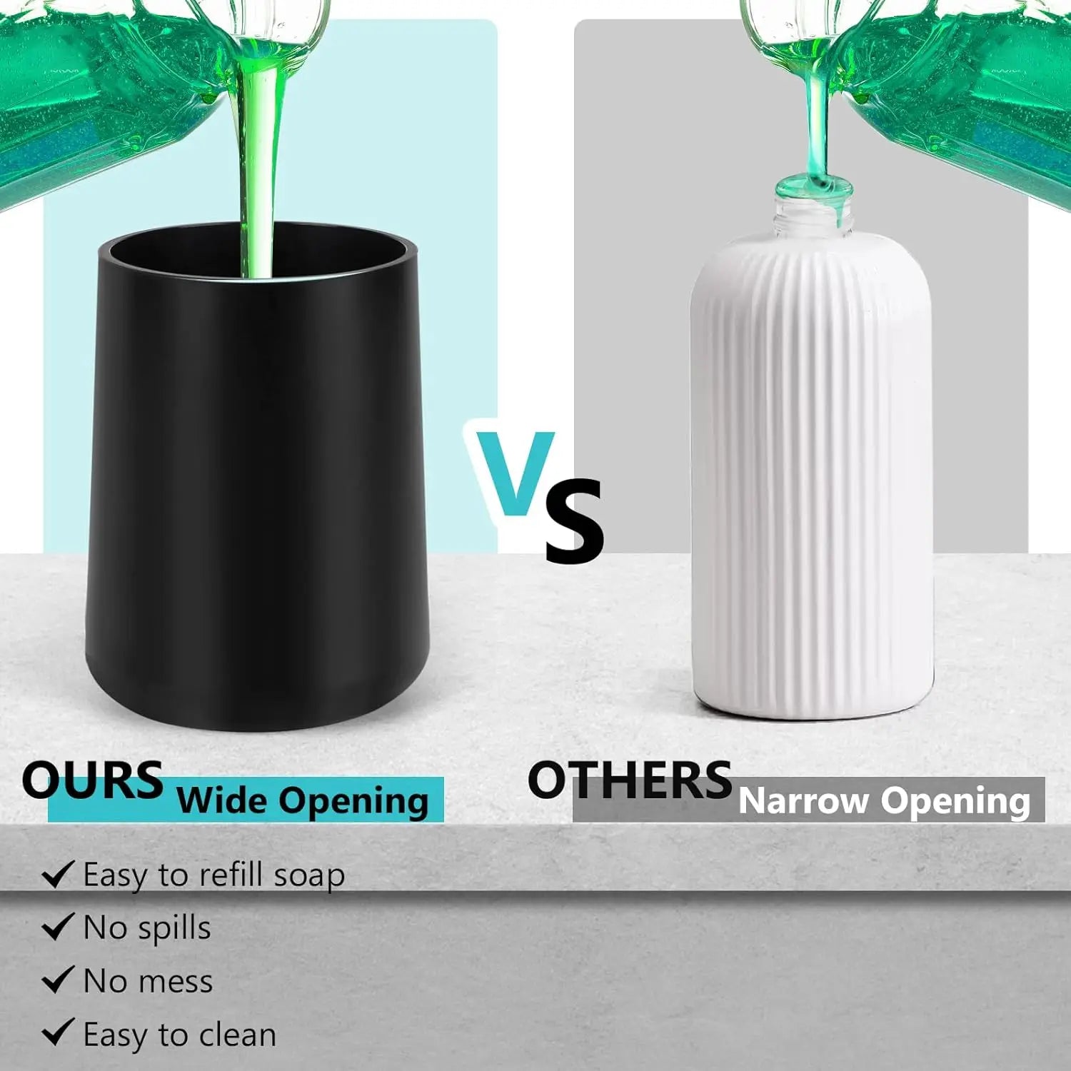Automatic Soap Dispenser Liquid Touchless: 9oz Plastic Black 3-Level Adjustable Modern Rechargeable Electric Smart Auto Soap Dis