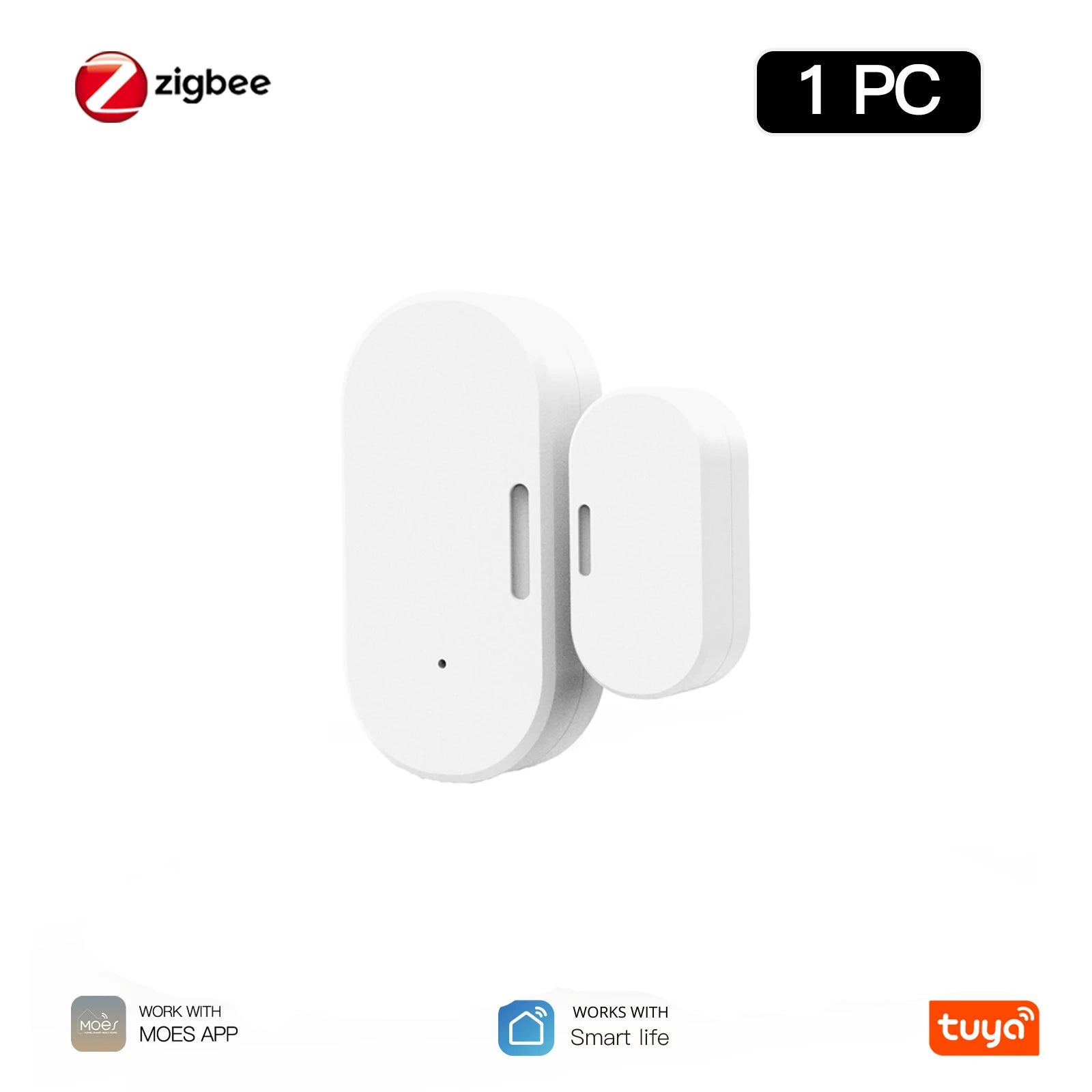 MOES Tuya ZigBee Smart Door Window Sensor with Light Detection Wireless Magnetic Contact Alarm App Open Close Alert Security