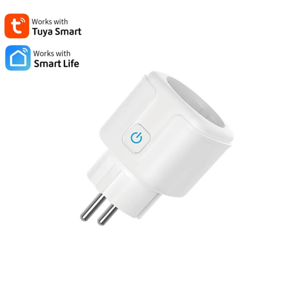 20A EU Electric Smart Plug Socket Mini Wireless Wifi Home Voice Control Smart Plug Energy