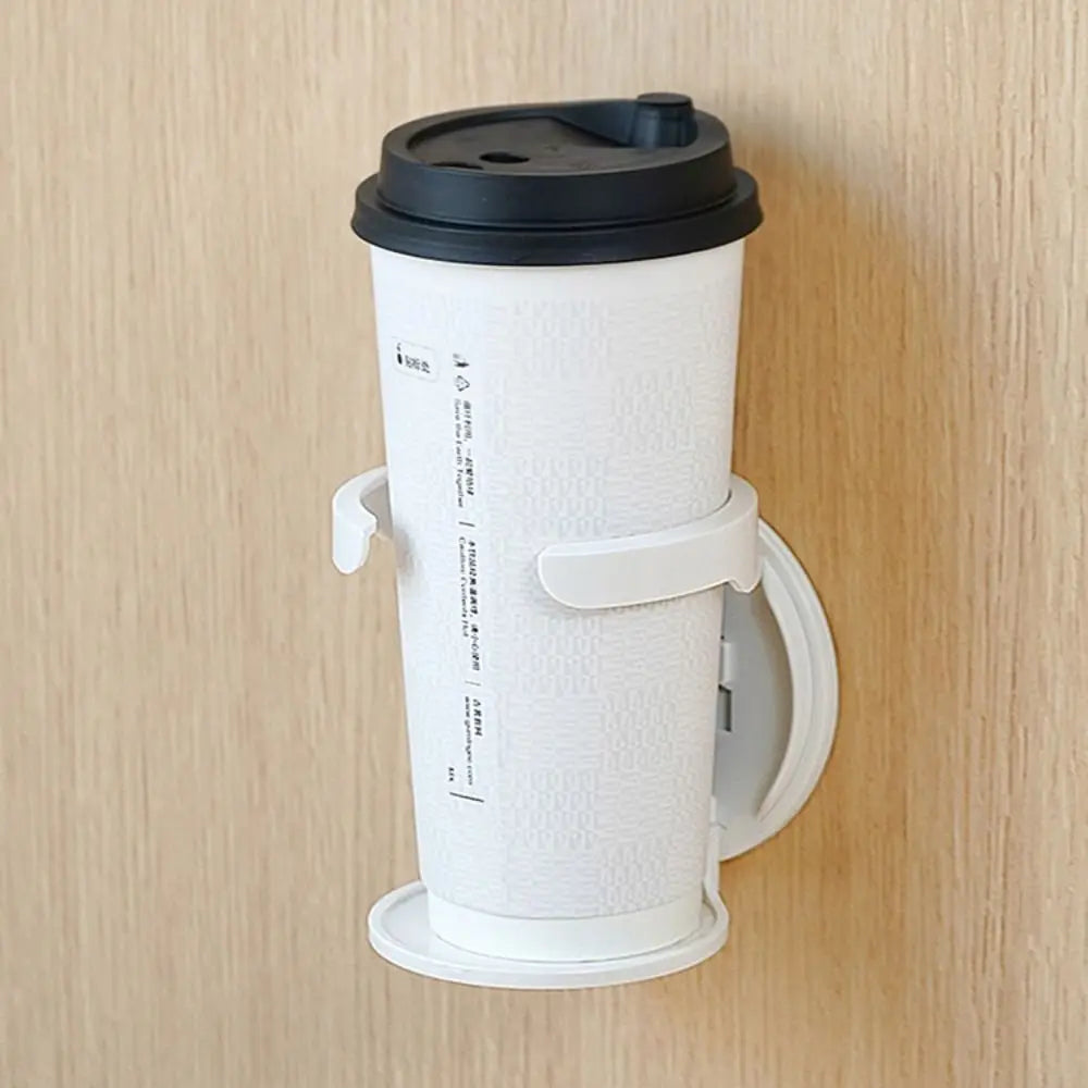 Portable Durable Wall-Mounted Round Cup Holder Foldable Self-Adhesive Drink Holder Multipurpose Space-Saving Wall Bottle Rack