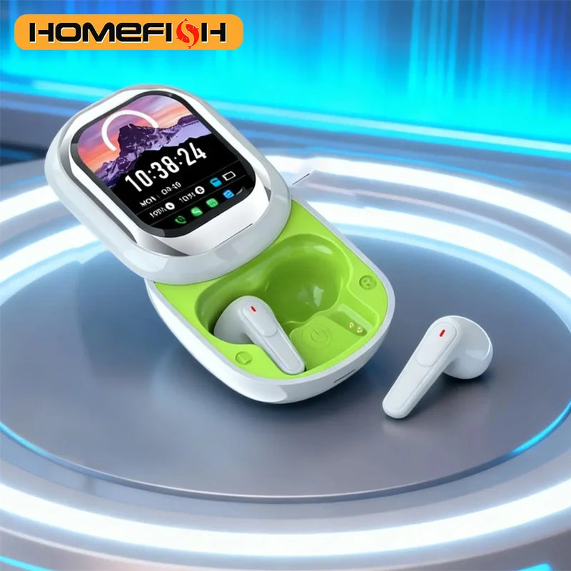SE-ONE Smart Headphones with LED Full-Color Sliding Touch Screen Support Wireless TWS Headphones for Receiving APP Information.