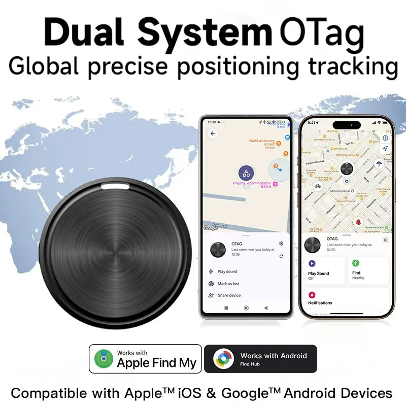 Smart Tracker Works with IOS Find My & Android Find My Device, Bluetooth Anti-Loss Locator Item Finder for Keys Wallet Luggage