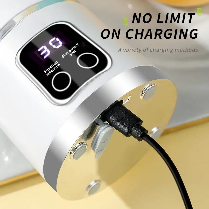 Portable Electric Blender 450ml 10 Blades USB Rechargeable Juicer Cup Built-in Lithium Battery Travel Smoothie Maker Мини портат