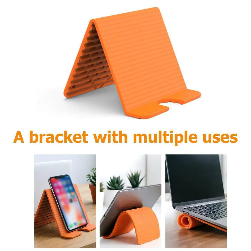 Flexible Foldable Silicone Phone Holder For IPhone IPad Laptop Tablet Portable Adjustable Multi-Angle Desktop Stand Home Office
