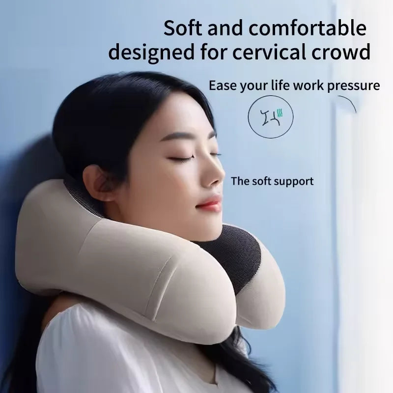 Travel Neck Pillow Memory Foam U-shaped Pillow Travel Neck Support Portable Adjustable Soft Noon Break Sleep Pillows Healthcare